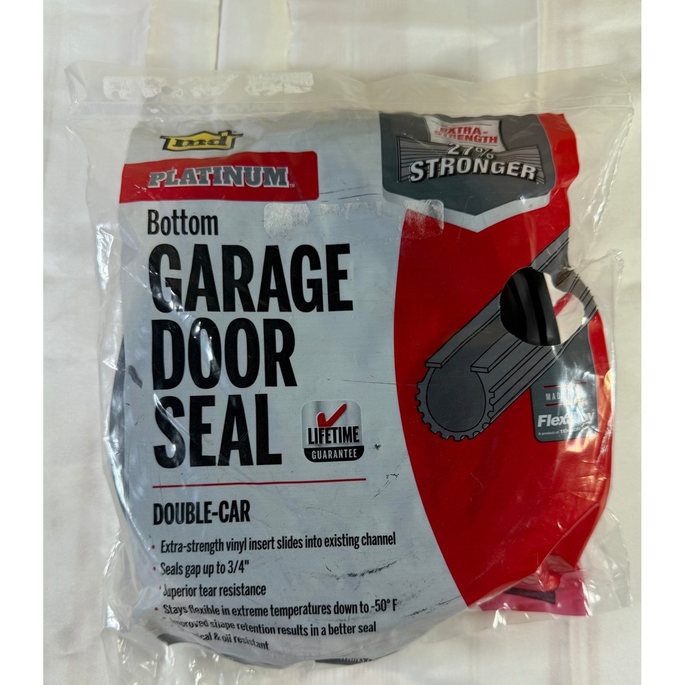 TMD Platinum Bottom Garage Door Seal Double Car Extra Strength Vinyl Insert
